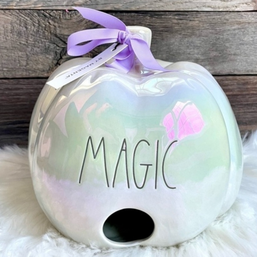 New Magic Luster Pumpkin Bird house Rae Dunn Halloween